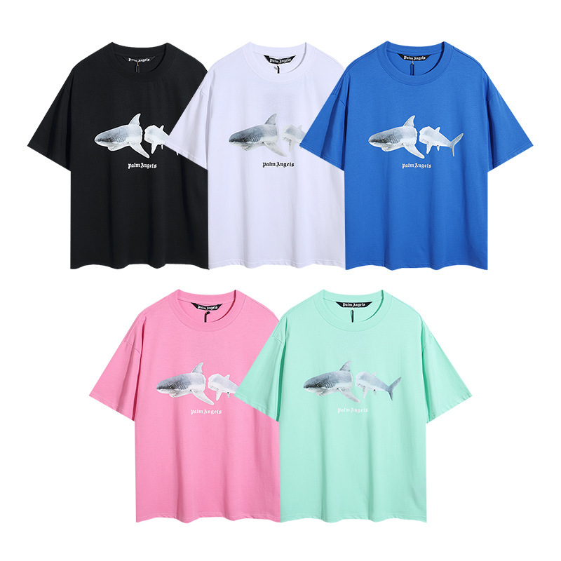 Beautiful Trendy Palm Palm Angel Angels Broken Tail Shark Unisex Loose Cotton Crewneck T-Shirt