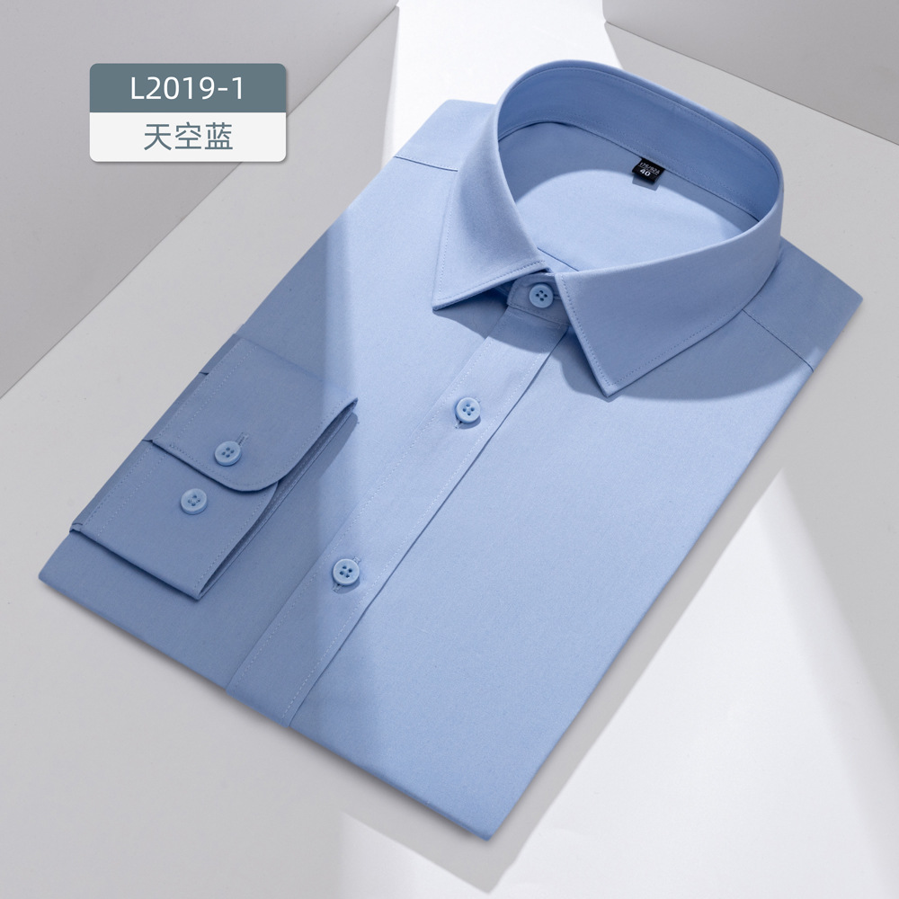Camisas personalizadas de fibra de bambú acabado antibacteriano de manga larga de manga corta de hombre camisa de ropa profesional