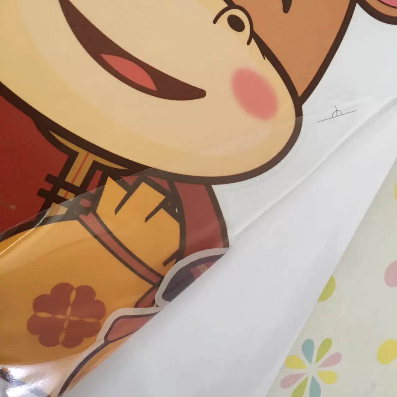 厂家生产卡通牛年贴纸卡通摆饰红色纸质工艺品静电膜贴纸 窗贴 静