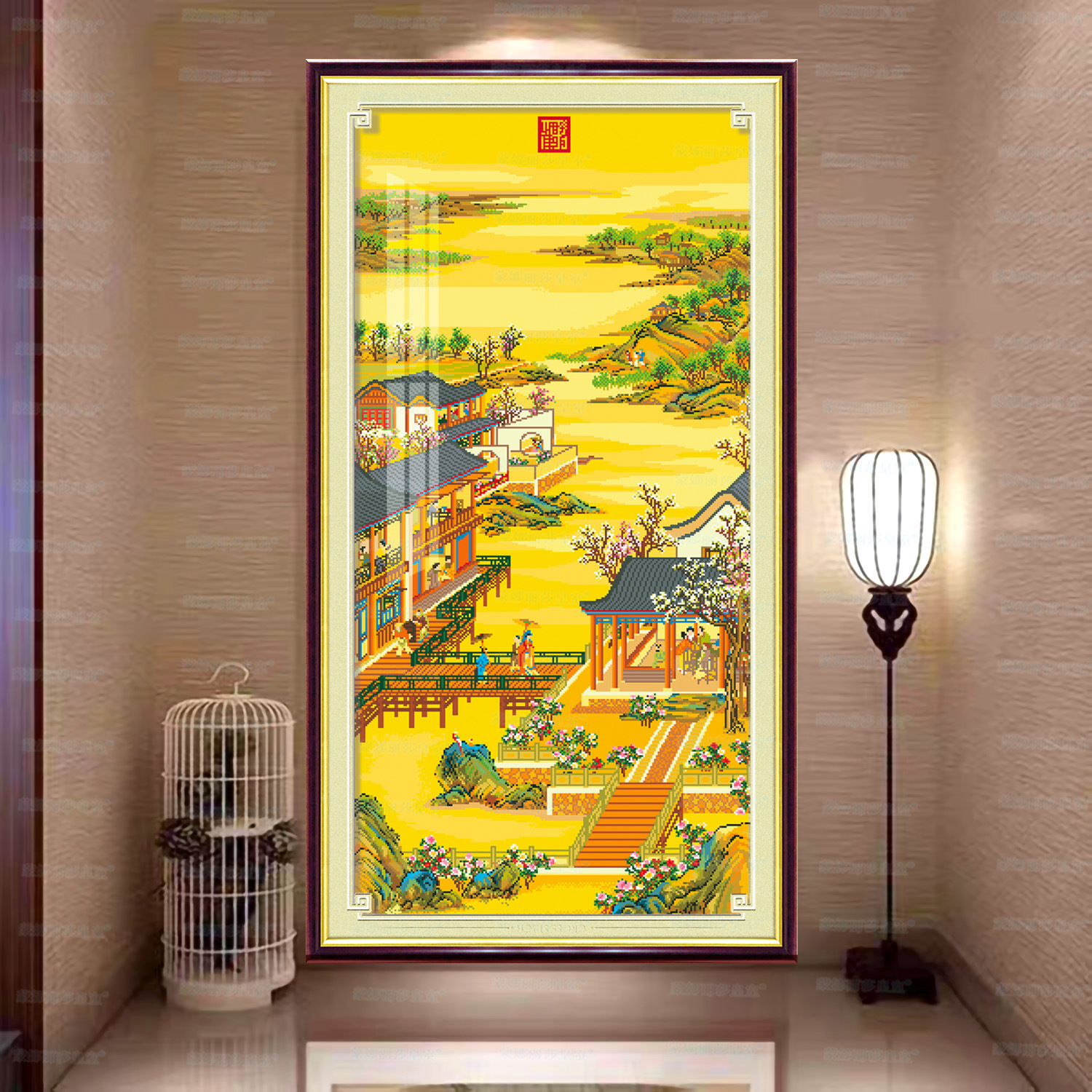Monalisa Real punto de cruz Yongzheng diciembre-febrero stepping Qingxin Chino bordado vertical Decoración image 4