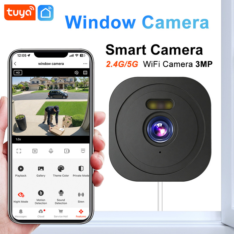 Tuya 5g Hd Wifi Waterproof Full-Color Night Vision Low-Light Window Surveillance Camera Window Camera Tuya 5g Hd Wifi Waterproof Full-Color Night Vision Low-Light Window Surveillance Camera Window Camera