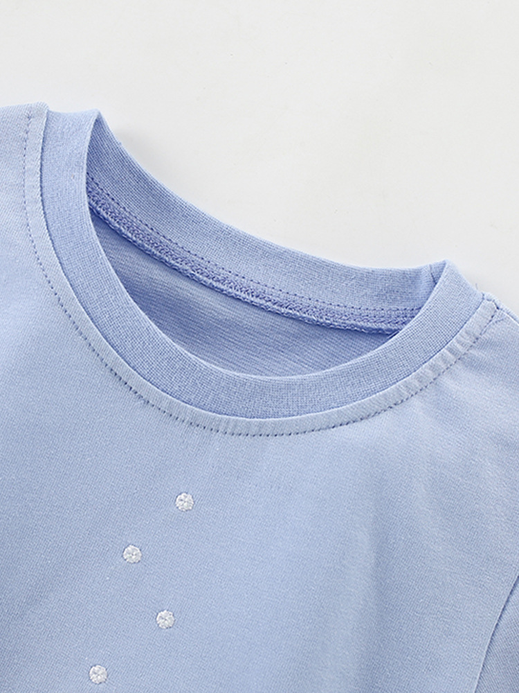 Trajes infantiles transfronterizos malwee verano nuevo estilo europeo y americano para niños de cuello redondo pantalones cortos de manga corta de dos piezas para niñas