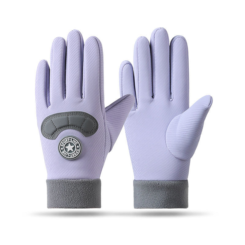 Guantes para niños con forro polar medio dedo niños y niñas otoño e invierno cálido a prueba de viento impermeable antideslizante niños estudiante deportes equitación