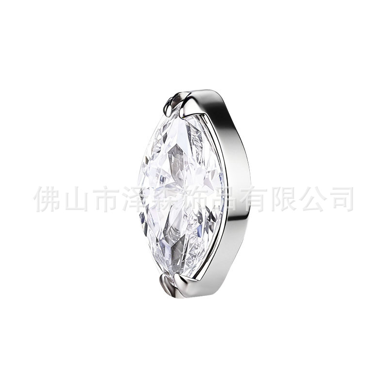 F136 Titanium Alloy Ear Piercing Jewelry Marquise CZ Ear Bone Stud G23 Titanium Zircon Lip Stud Body Jewelry detail image 7