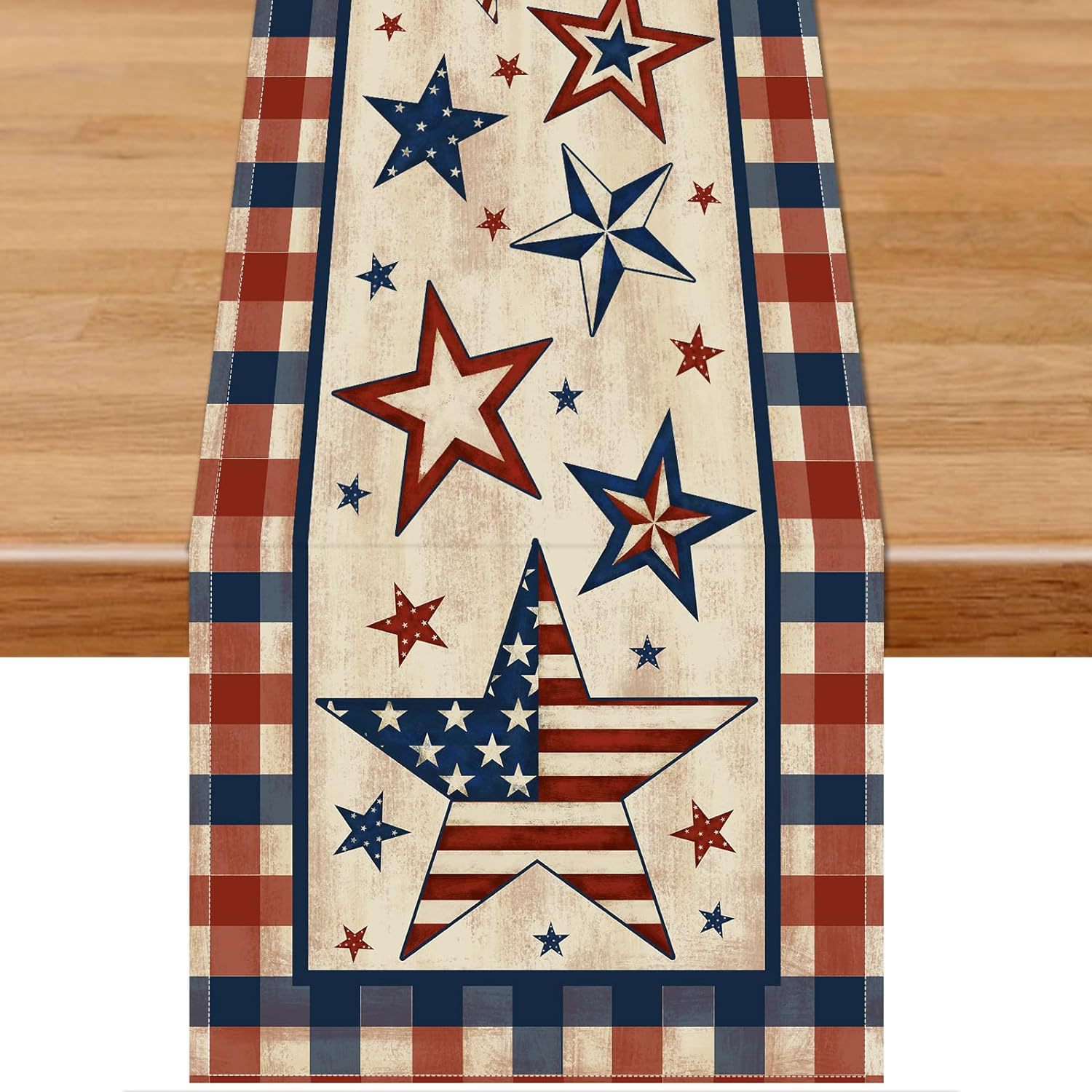 Transfronterizo 2024 Amazon nuevo día independiente pentáculo lino tabla bandera tabla de comedor tabla de té tabla de bandera
