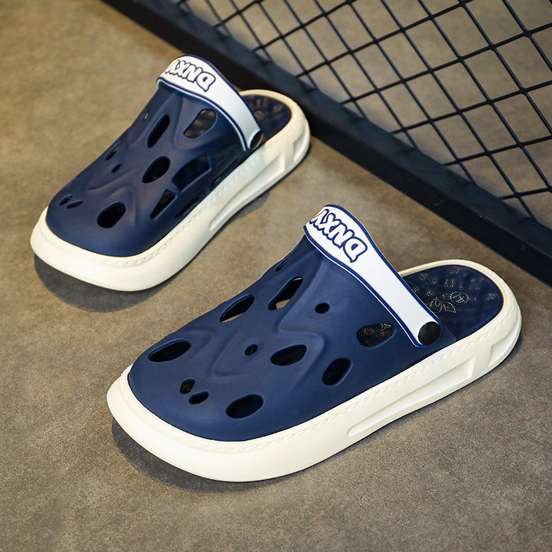 2024 verano sandálias de playa para hombres zapatos de agujero para hombres zapatillas antideslizantes con suela suave zapatos de playa ligeros