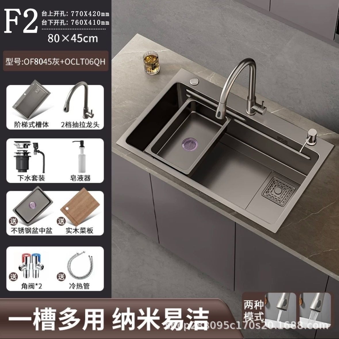 Acero inoxidable al por mayor fregadero de cocina gran tanque único engrosado a mano nano antiincrustante lavabo de cocina doméstica lavabo de platos