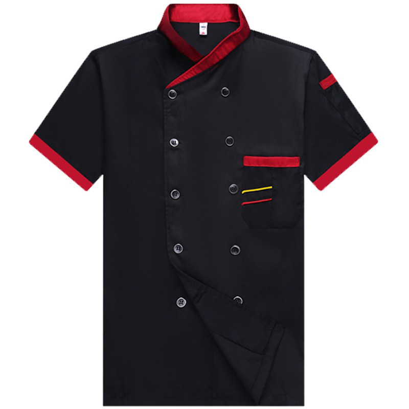 Ropa de chef de manga corta catering Hotel ropa de trabajo ropa de chef para hombres y mujeres restaurante occidental restaurante chef ropa de trabajo manga larga transpirable