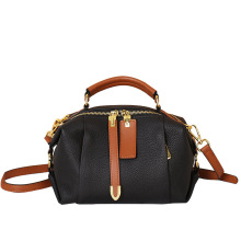 定制真皮包包批发头层牛皮撞色斜挎女包波士顿手提单肩百搭枕头包