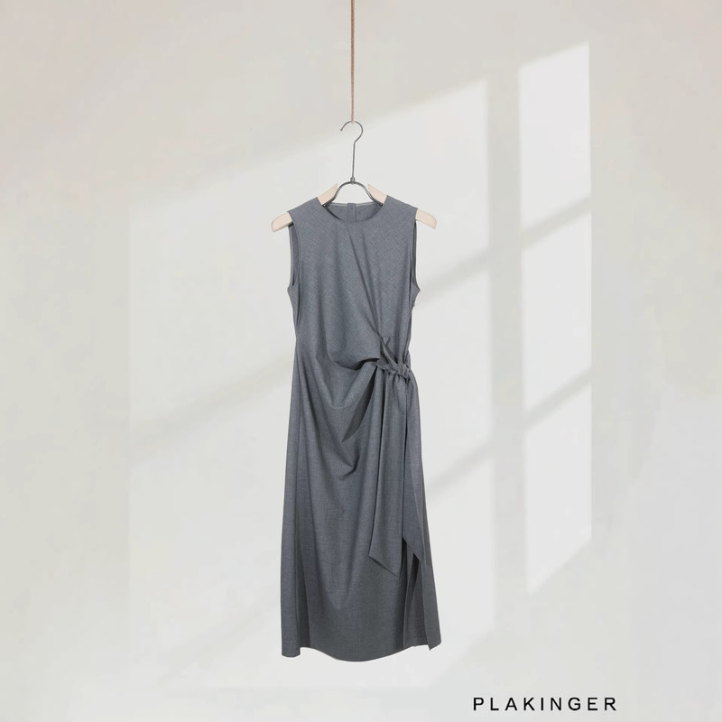 Suit-Style Dress with Tie-Up Pleats, Sleeveless Dress, New Summer 26 Style, Waist-Cinching, Elegant French-Style Relaxed Outfit Dress