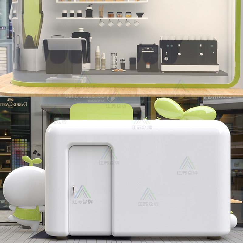 Cabina de manzana Sala móvil Lugar escénico al aire libre Kiosco de bocadillos Calle comercial Almacén espacial Tienda Kiosco de bocadillos y bebidas