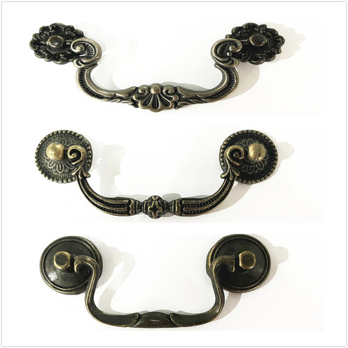 Manufacturer wholesale zinc alloy handle retro drawer handle single hole cupboard wardrobe door handle wooden furniture cabinet handle