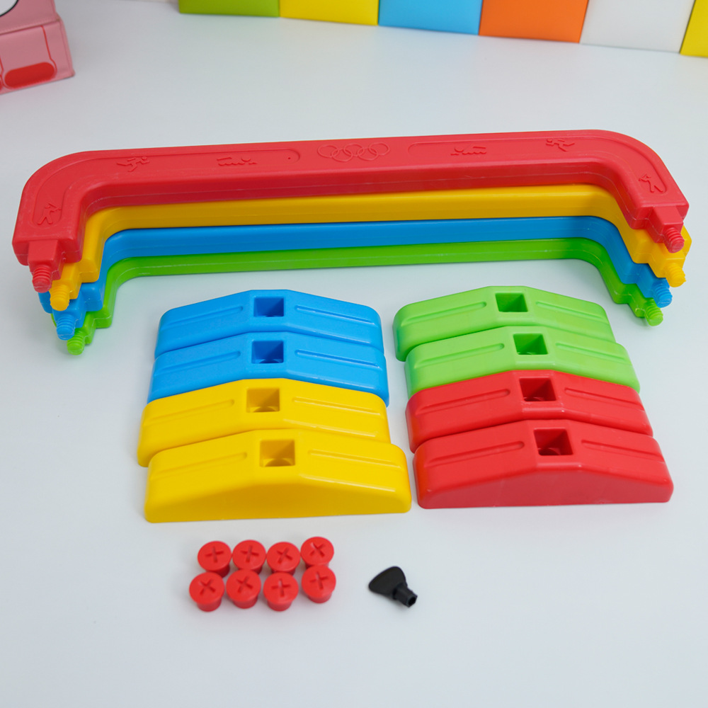 Entrenamiento sensorial de obstáculos de plástico para niños al aire libre salto elevado equilibrado equipamiento deportivo de obstáculos