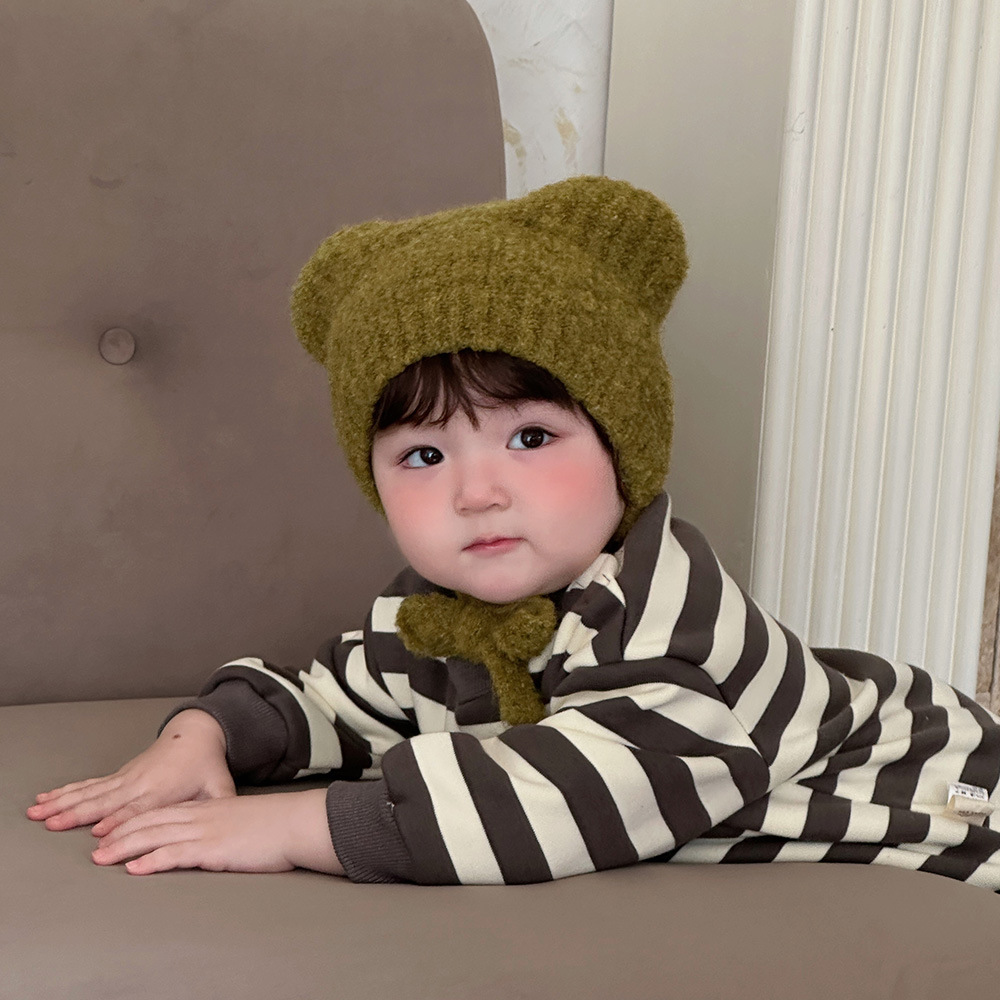 Nueva ropa para niños de Corea del Sur, dibujos animados de invierno, patito a rayas, cómodo y cálido, traje acolchado de bebé súper lindo
