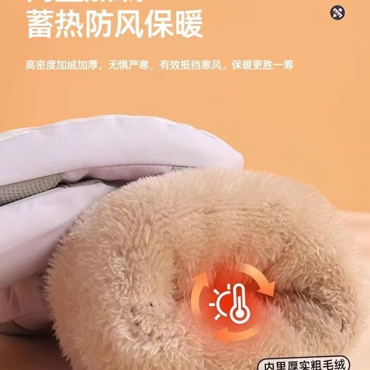 冬用暖かい綿手袋、裏起毛、厚手、スキー用防寒タッチスクリーン対応手袋、アウトドアサイクリング用防風・防凍手袋