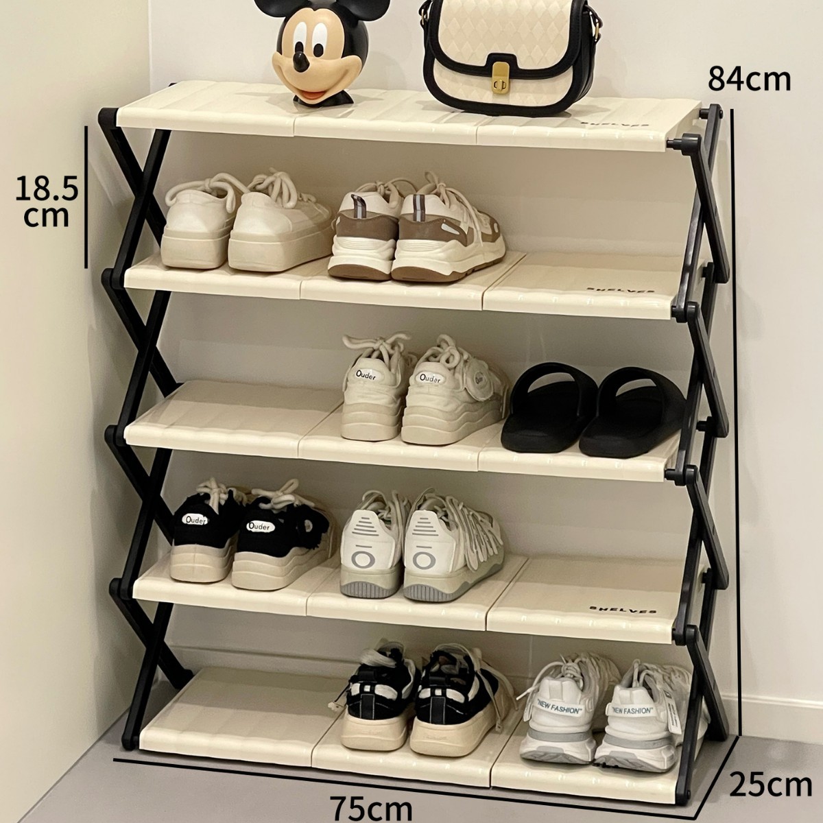Water Ripples [Large Five-layer] Folding Shoe Rack