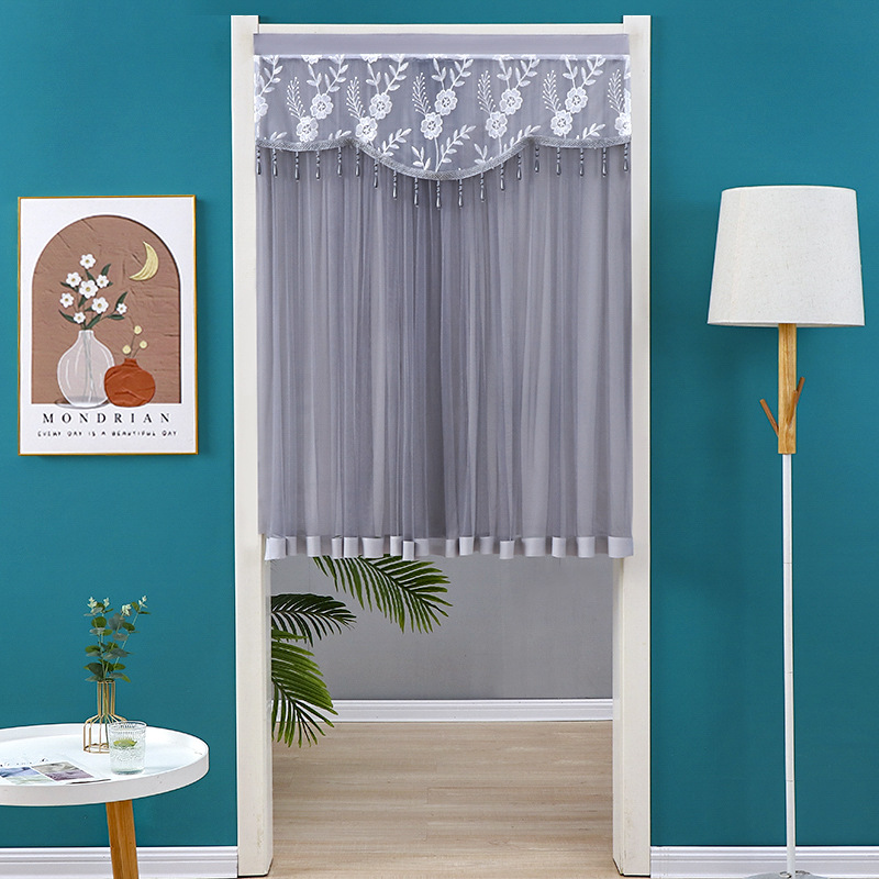 Lace Curtain Half Curtain Telescopic Rod Partition Curtain for Bedroom Home Room Gauze Curtain for Bathroom New Curtain