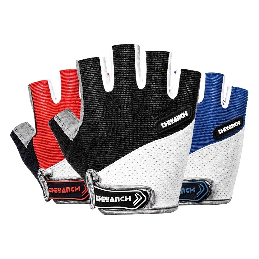 Guantes de Ciclismo Deportivo para Hombre de Medio Dedo de Malla Transpirable Antideslizante para Verano