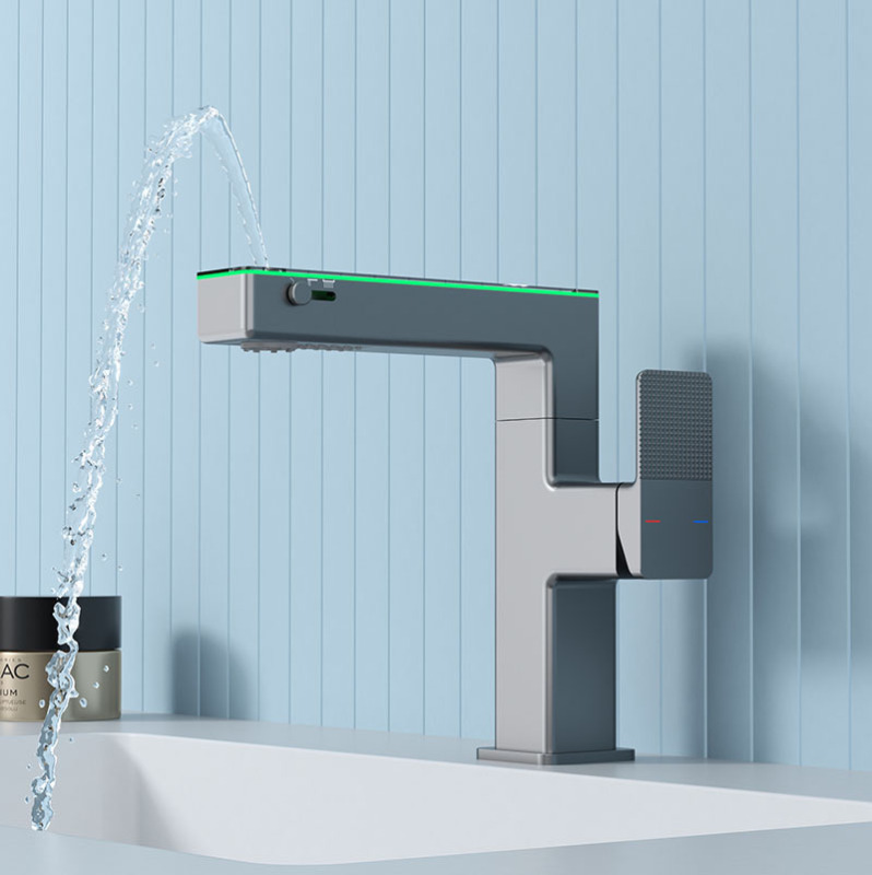 Bathroom Faucet Household Toilet Sink Cold and Hot Splash-proof Wash Washing Single Handle Digital Display Washbasin Faucet