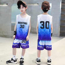 篮球服男童夏季新款背心套装儿童小学生库里30号比赛速干运动球服