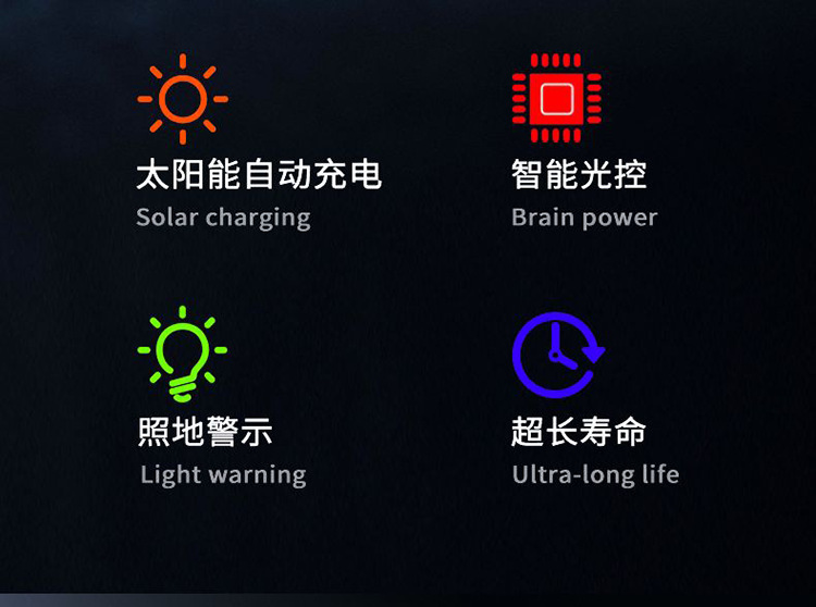 Car solar flash light truck led tail light motorcycle colorful waterproof wiring-free night riding warning side light