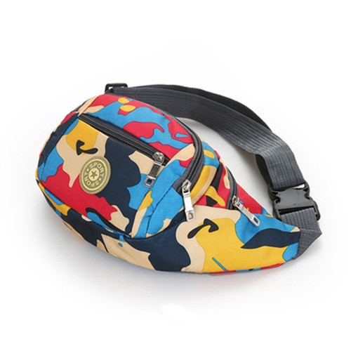 New camouflage waist bag large capacity Oxford men's and women's crossbody bag outdoor sports mobile phone bag business cashier bag