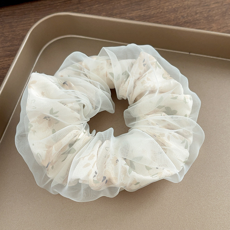 베이지 [작은 꽃이 있는 이중 거즈]