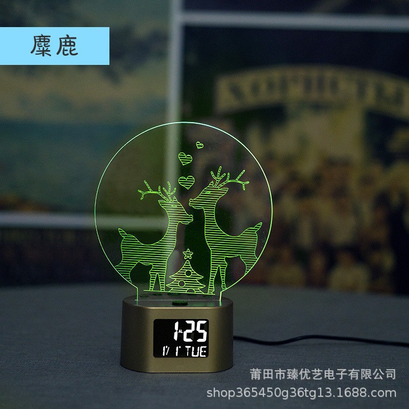 Reloj despertador infantil 3D creativo de venta caliente, luz nocturna multifunción, reloj electrónico de regalo, venta directa de fábrica