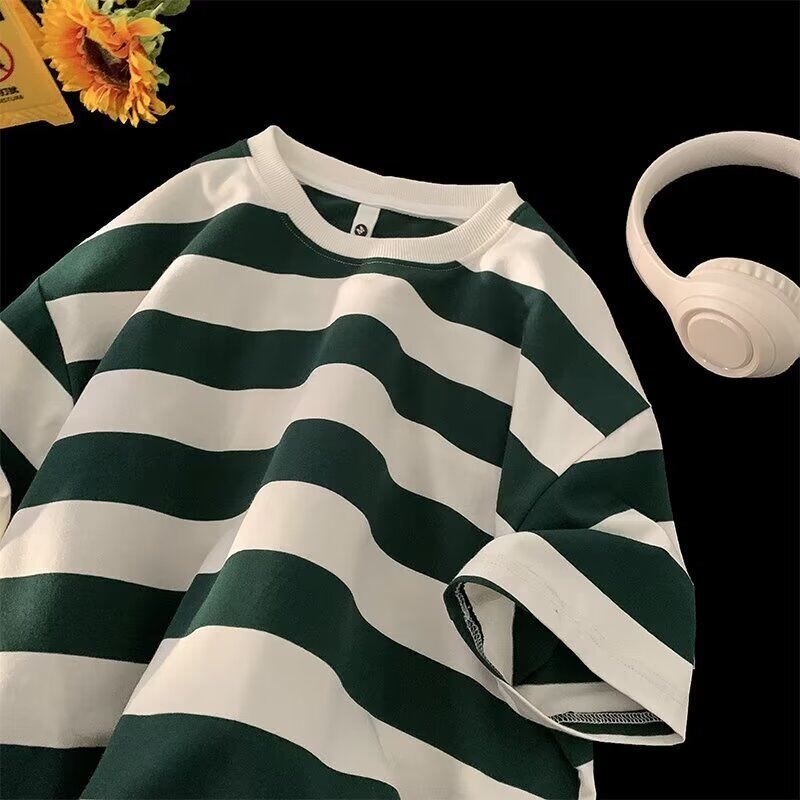 Japanese-Style Striped Short-Sleeve Men's Trendy Summer American-Style Loose Casual Half-Sleeve Shirt Japanese-Style Striped Short-Sleeve Men's Trendy Summer American-Style Loose Casual Half-Sleeve Shirt