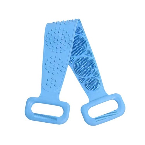 Silicone Scrub Brush Back Scrubber Long Shower Gadget Back Scrubber for Men and Women Strong Double-Sided Mud and Dust Scrub Brush
