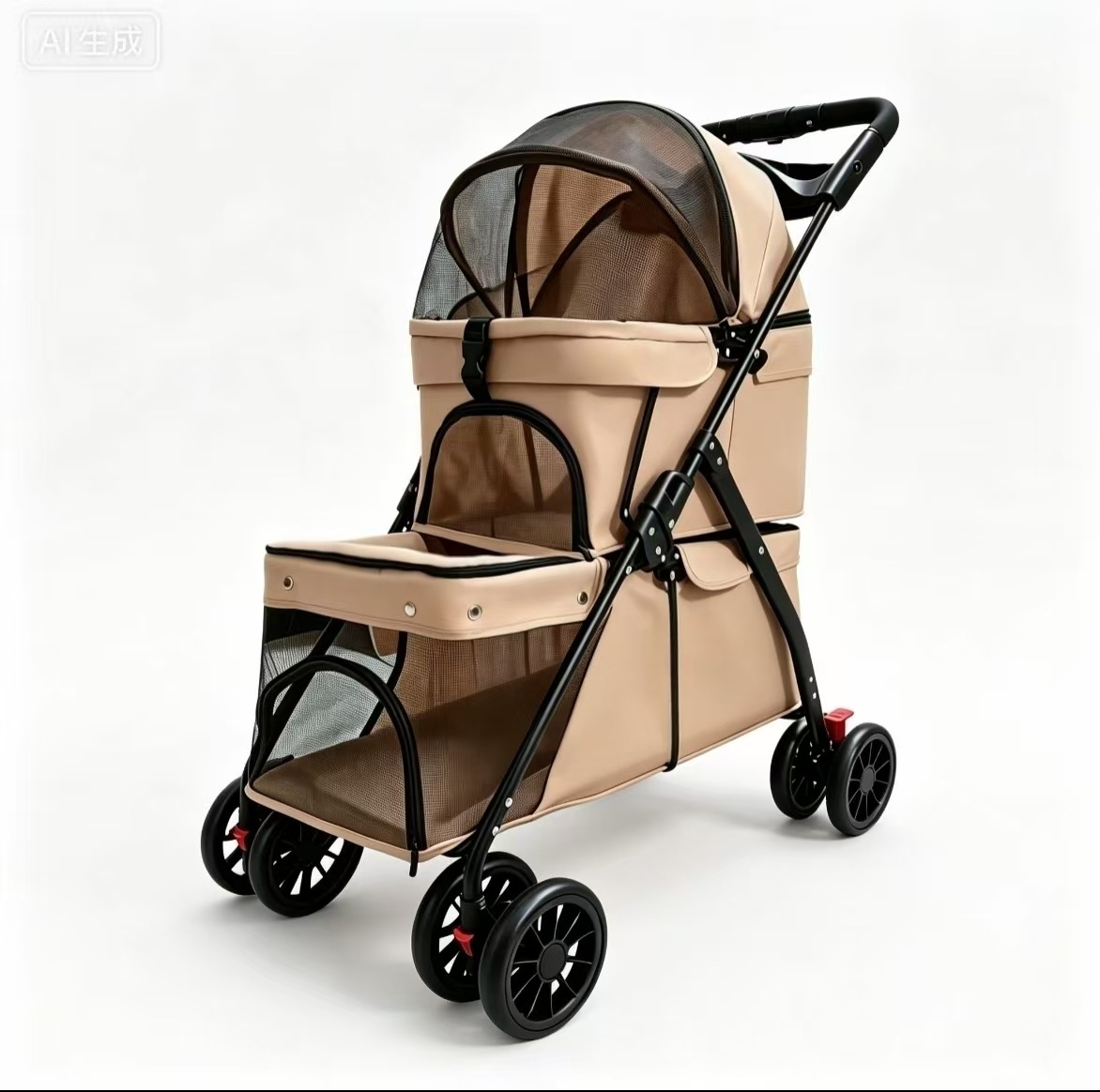 Cochecito Plegable para Mascotas de Metal, Plegable, para Exteriores
