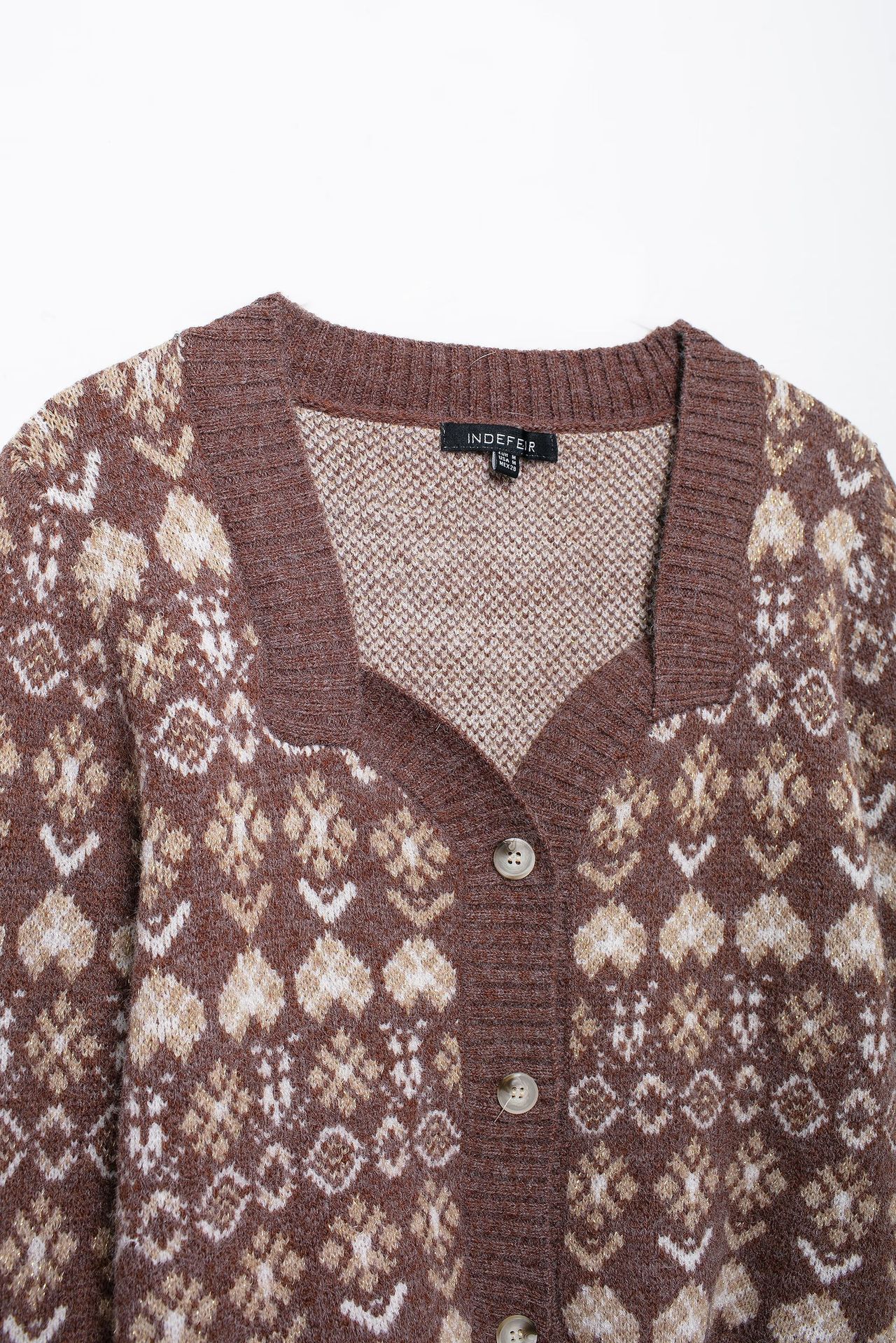 Abbigliamento donna 2024 autunno e inverno nuovo stile giacca in maglia jacquard larga_voghion.com