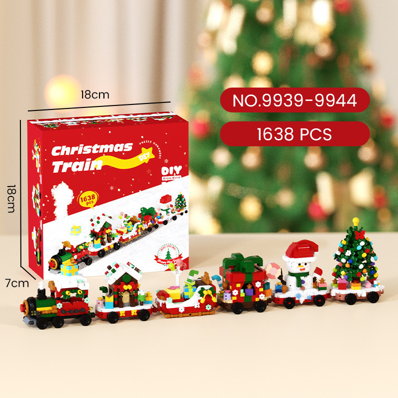 Juguetes para niños, bloques de construcción en línea, juguetes de Navidad, regalos, juguetes de Navidad, decoración, puzzle, ensamblaje