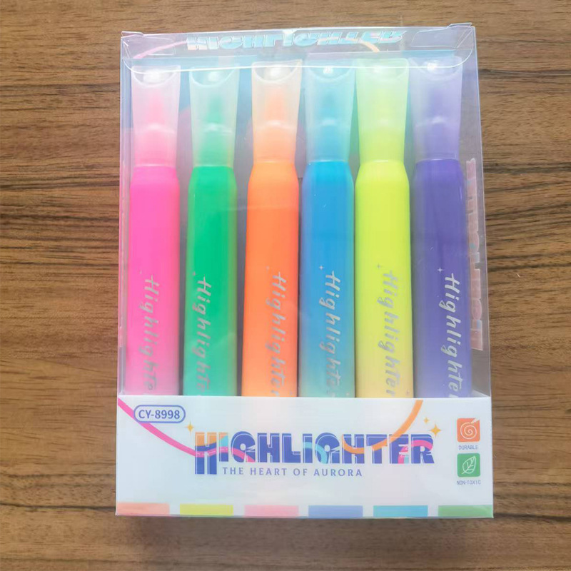 Boleta de lápiz labial, marcador de puntos clave, marcador acuoso de color para la oficina, bolígrafo de cuenta DYI