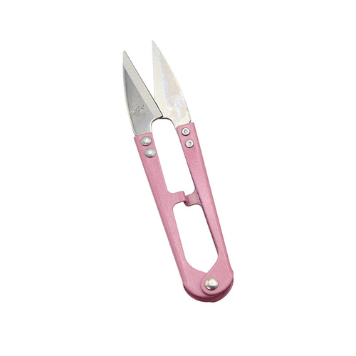Strongman small spring yarn scissors embroidery tailor scissors household sewing thread trimmer U-shaped colorful v-shaped small scissors wholesale