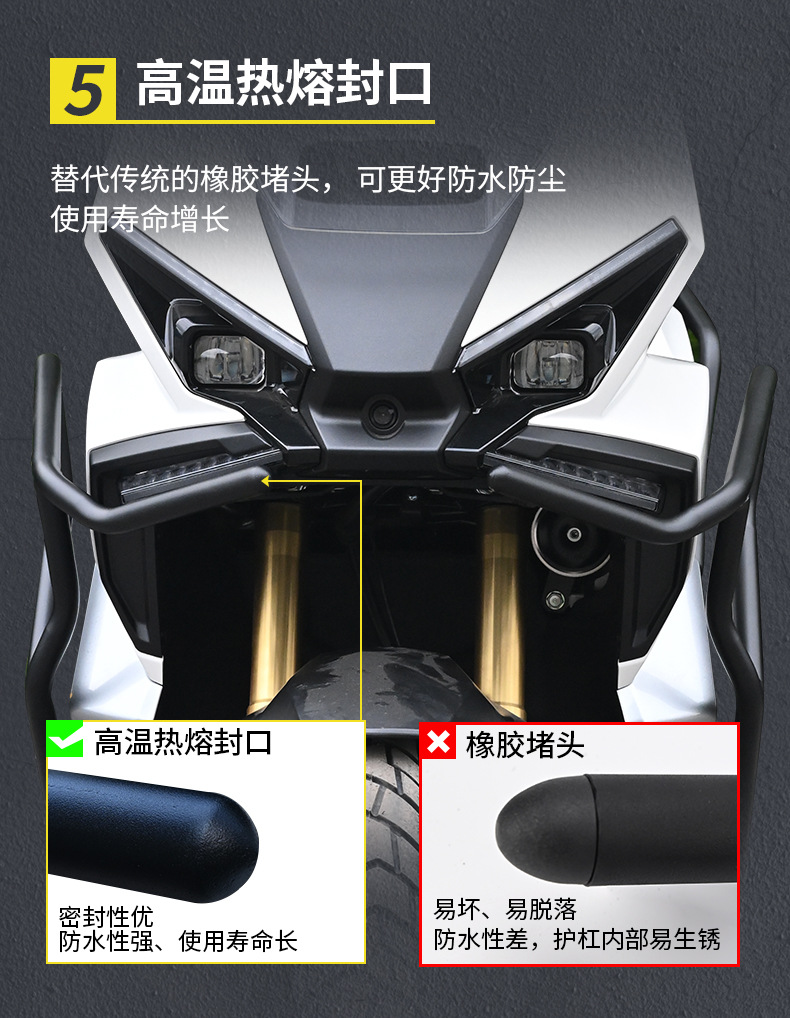 Suitable for Xin Da Zhou Honda Ns150Xc Protective Bars, Front and Rear Exhaust Pipe Bumpers, Anti-Fall Rear Tail Frame, Modified Windshield