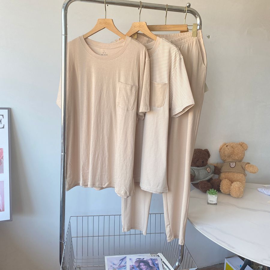 Xinjiang Color Cotton Men's Short Sleeve Pajamas Set 25020