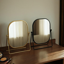 跨境亚马逊桌面化妆镜厂家梳妆台梳妆镜复古镜子360旋转