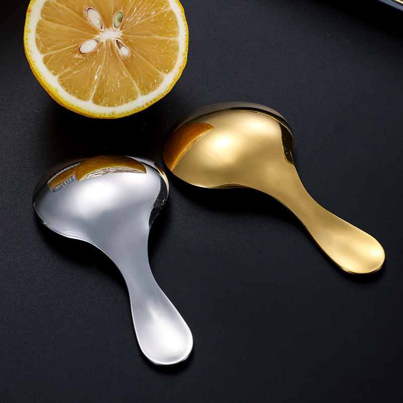 스테인레스 스틸 스푼 짧은 핸들 미니 티 스푼 창조적 인 라운드 헤드 디저트 아이스크림 스푼 차 세트 액세서리 차 주걱 도매