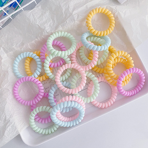 New internet celebrity candy-colored phone cord hair tie for girls, simple, non-harmful, traceless headband hair accessories for girls