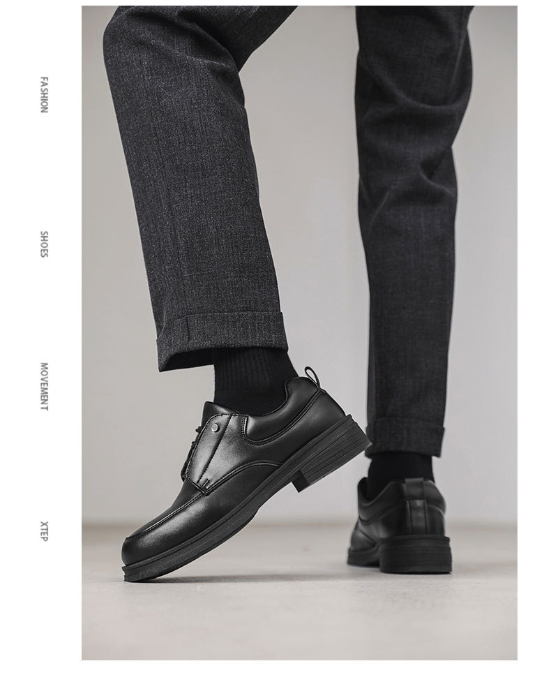 Derby ShoeVault à bout carré pour homme, semelle épaisse rehaussante, style britannique noir, idéal pour le travail, les loisirs, les jeunes, le style rétro ou les déplacements quotidiens._voghion.com