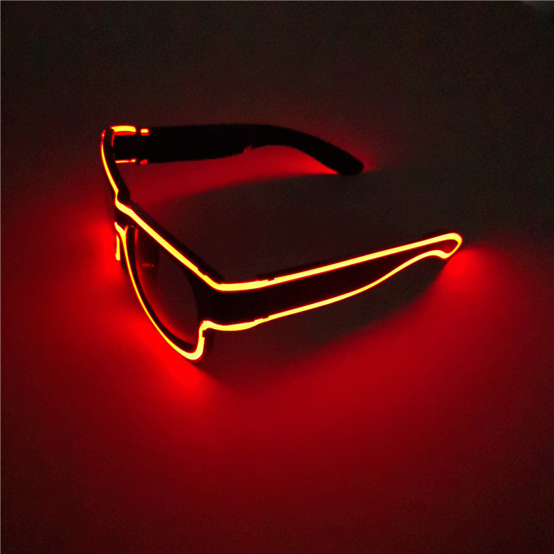 Fabricante suministro de gafas luminosas inalámbricas recargables de luz fría, gafas luminosas transfronterizas de discotecas, bares, fiestas, gafas luminosas LED