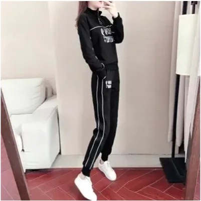 001 Plus Size Clothing 2025 Casual Sports Women's Autumn New Fashion White Sweatshirt Two-Piece Set_voghion.com