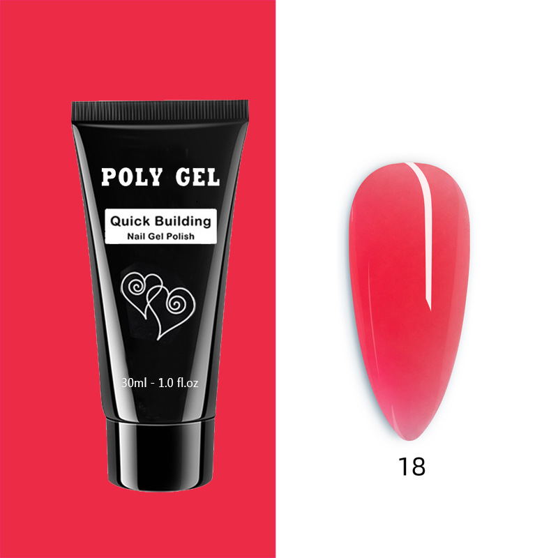 Promoción de la fábrica 30g nail art extensión cristal pegamento transparente blanco rosa gran cantidad en stock al por mayor