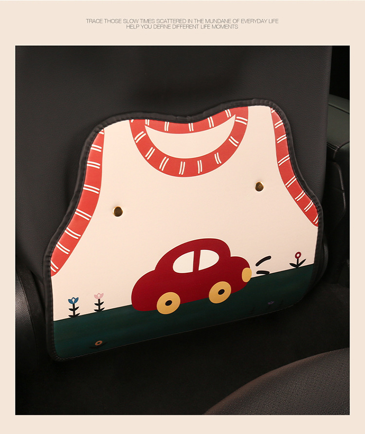 Cute Car Seat Back Anti-Kick Pad, Car Seat Back Anti-Fouling Pad, Anti-Dirty Pad, Short Back Pocket Hanging Type