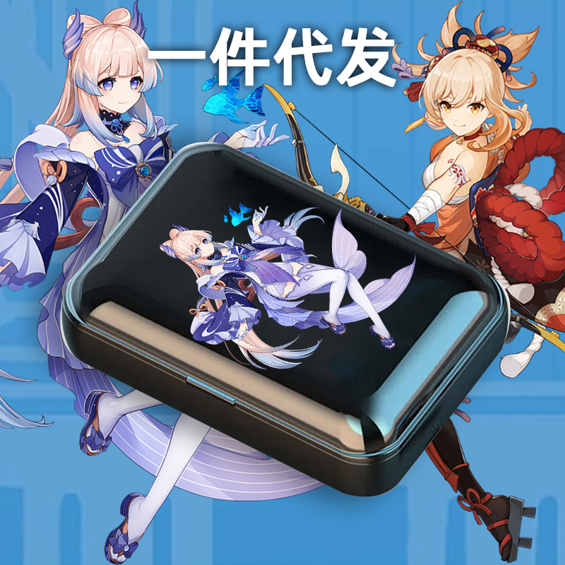 TWS Secondary True Wireless Bluetooth Headset to Figure Stereo Mini Digital Display Cartoon Original God Charging Bin