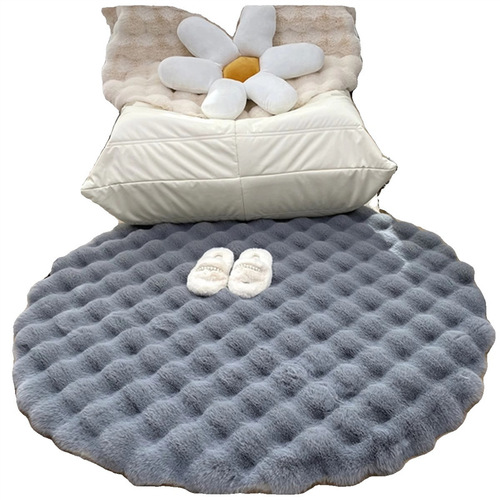 Cream wind round plush carpet single sofa round carpet bubble living room tea table carpet comb cloakroom makeup stool mat