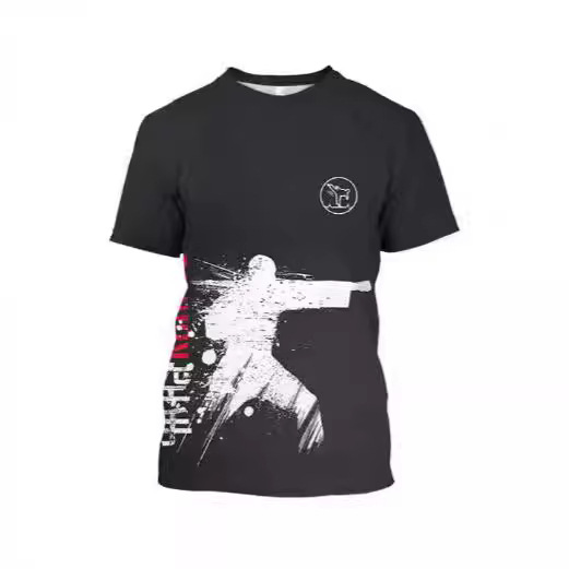 Japanese Training T-Shirt Men's 3D Karate Print T-Shirt Top Oversized Short-Sleeved High-Quality Sportswear