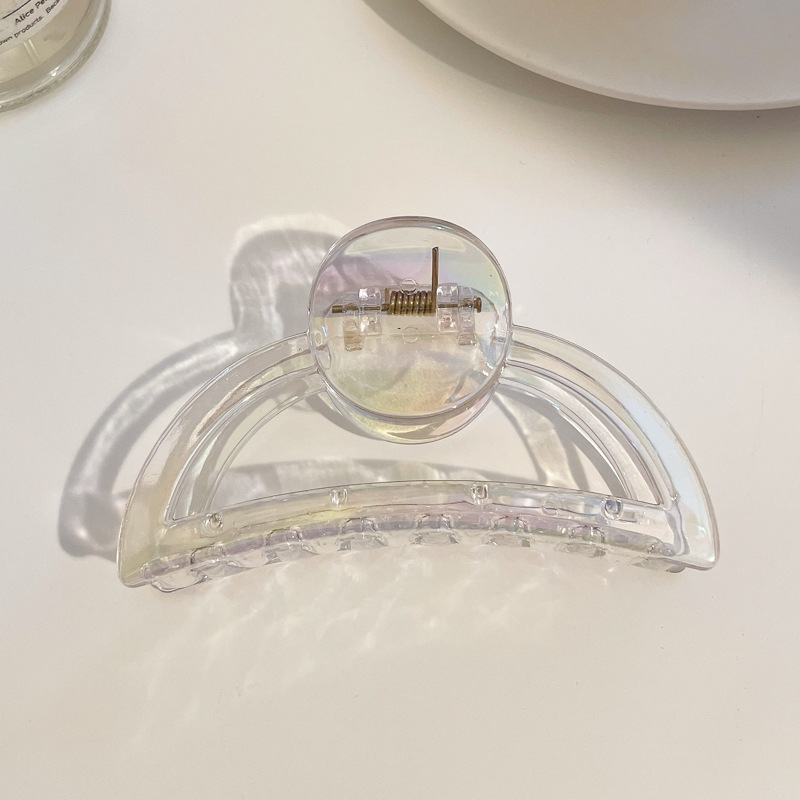 Milk Brown horquilla grande hacia atrás cabeza clip de pelo tocado de las mujeres principios de primavera de alto grado updo tiburón horquilla