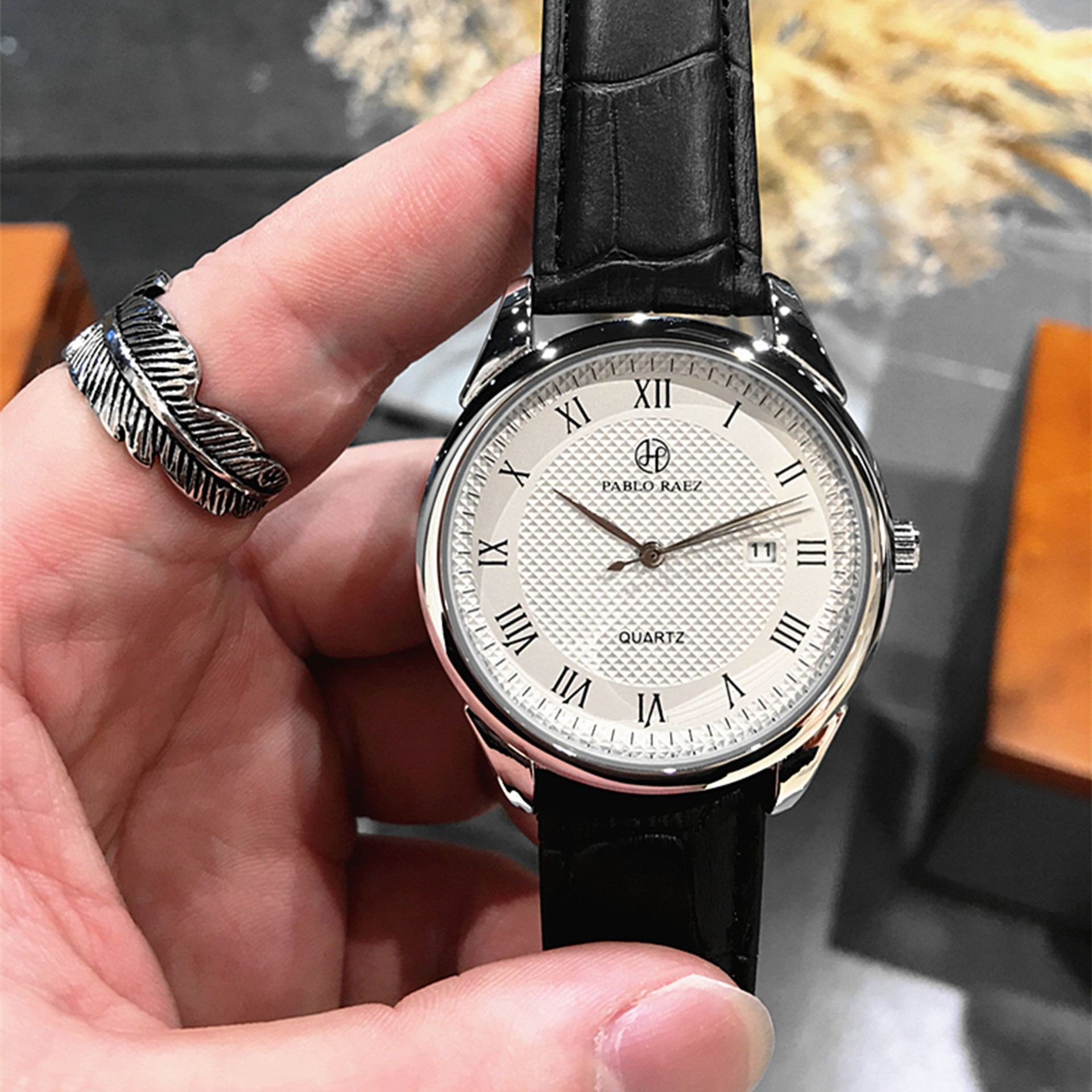 Herrenuhr Außenhandel beliebte wasserdichte vollautomatische Quarzuhr grenzüberschreitender E-Commerce Live-Übertragung einteiliger Drop-Shipping-Großhandel_voghion.com